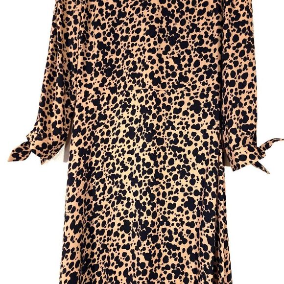 NEW Reformation Port Leopard Print Midi Dress Blitz Brown Animal French Girl - Picture 4 of 12